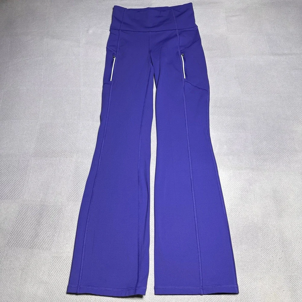 Athleta Rainier Bootcut Pants Womens Size XS Purple Flare High Rise Athleisure - Picture 1 of 16
